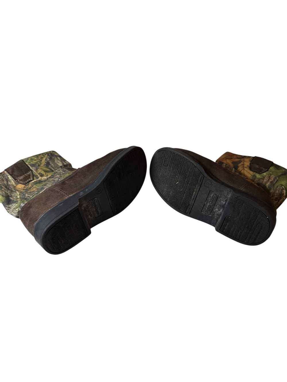 Kids Brown Camo Pull-On Boots with Velcro Sides - Picture 6 of 7